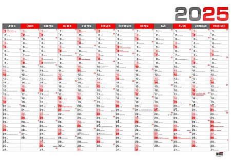 Kliknutím zobrazíte nástěnný kalendář pro rok 2025