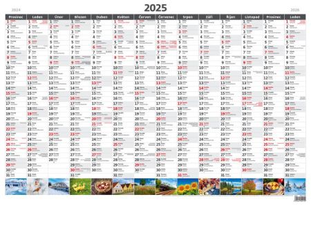 Kliknutím zobrazíte nástěnný kalendář pro rok 2025