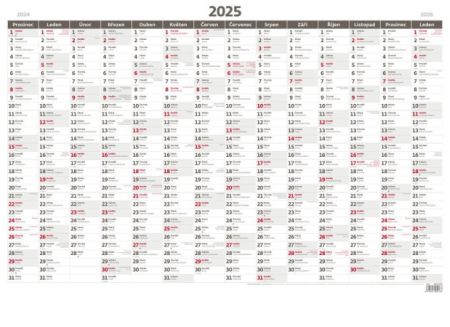 Kliknutím zobrazíte nástěnný kalendář pro rok 2025